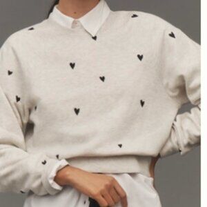 Embroided Shrunken Crew-Neck Sweatshirt